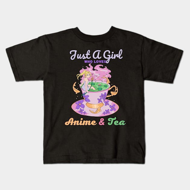 Just a Girl Who Loves Anime & Tea Kids T-Shirt by Sugoi Otaku Gifts